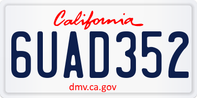 CA license plate 6UAD352