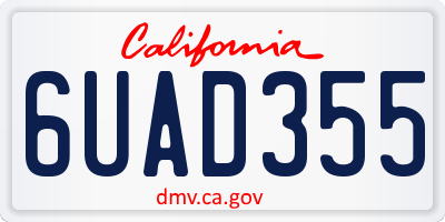 CA license plate 6UAD355
