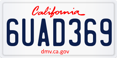 CA license plate 6UAD369
