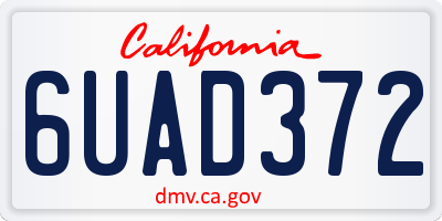 CA license plate 6UAD372