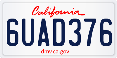 CA license plate 6UAD376