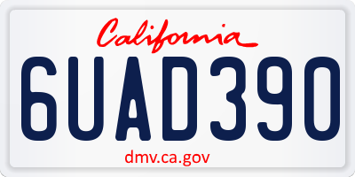 CA license plate 6UAD390
