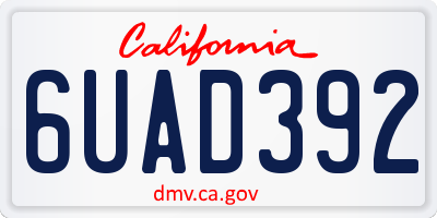 CA license plate 6UAD392