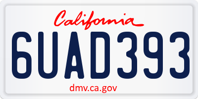 CA license plate 6UAD393