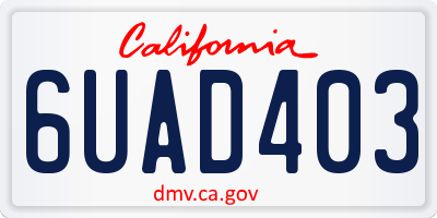 CA license plate 6UAD403