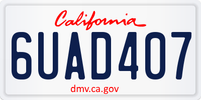CA license plate 6UAD407