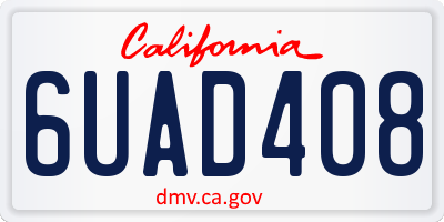 CA license plate 6UAD408