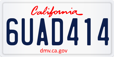 CA license plate 6UAD414