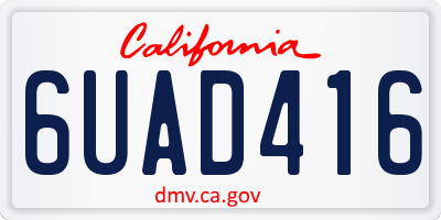 CA license plate 6UAD416