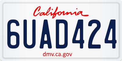 CA license plate 6UAD424