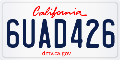 CA license plate 6UAD426