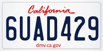 CA license plate 6UAD429