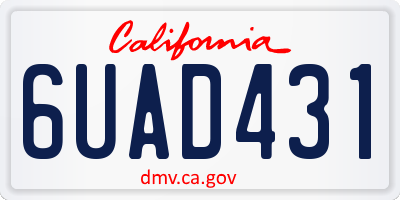 CA license plate 6UAD431
