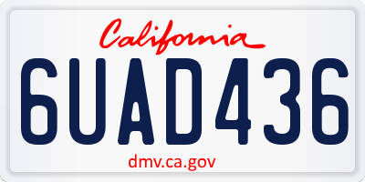 CA license plate 6UAD436