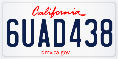 CA license plate 6UAD438