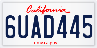 CA license plate 6UAD445