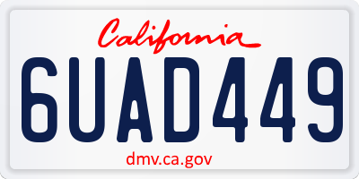 CA license plate 6UAD449