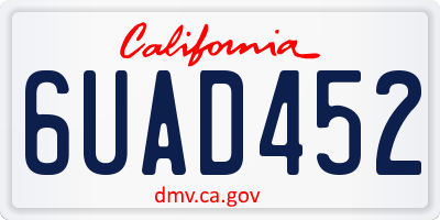 CA license plate 6UAD452