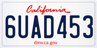 CA license plate 6UAD453