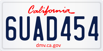 CA license plate 6UAD454