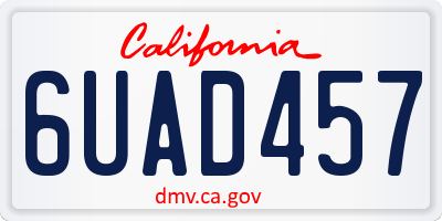 CA license plate 6UAD457