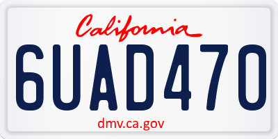 CA license plate 6UAD470