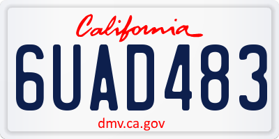 CA license plate 6UAD483