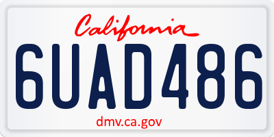 CA license plate 6UAD486