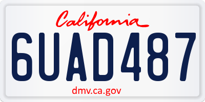 CA license plate 6UAD487