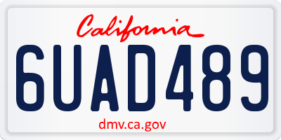 CA license plate 6UAD489
