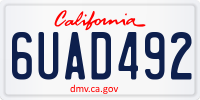 CA license plate 6UAD492