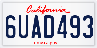 CA license plate 6UAD493
