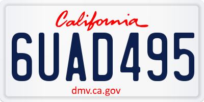 CA license plate 6UAD495