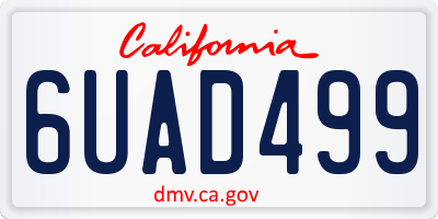 CA license plate 6UAD499