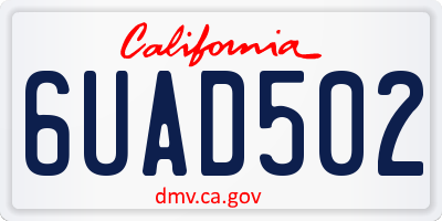 CA license plate 6UAD502