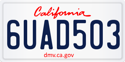 CA license plate 6UAD503