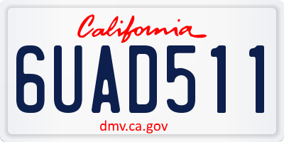 CA license plate 6UAD511