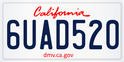 CA license plate 6UAD520