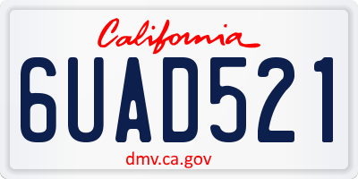 CA license plate 6UAD521