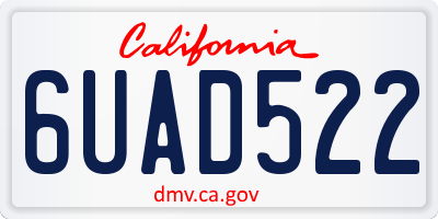 CA license plate 6UAD522