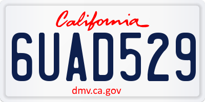 CA license plate 6UAD529