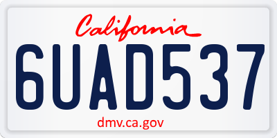 CA license plate 6UAD537