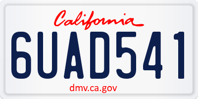 CA license plate 6UAD541
