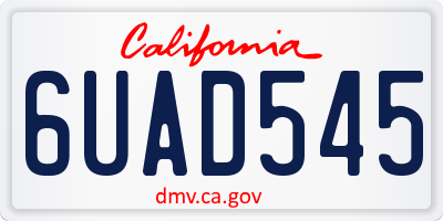 CA license plate 6UAD545