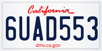 CA license plate 6UAD553
