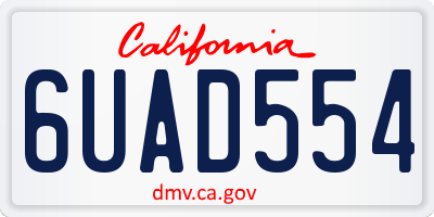 CA license plate 6UAD554