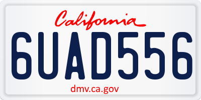 CA license plate 6UAD556