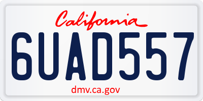 CA license plate 6UAD557