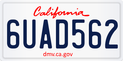 CA license plate 6UAD562