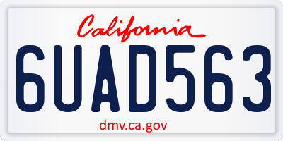 CA license plate 6UAD563